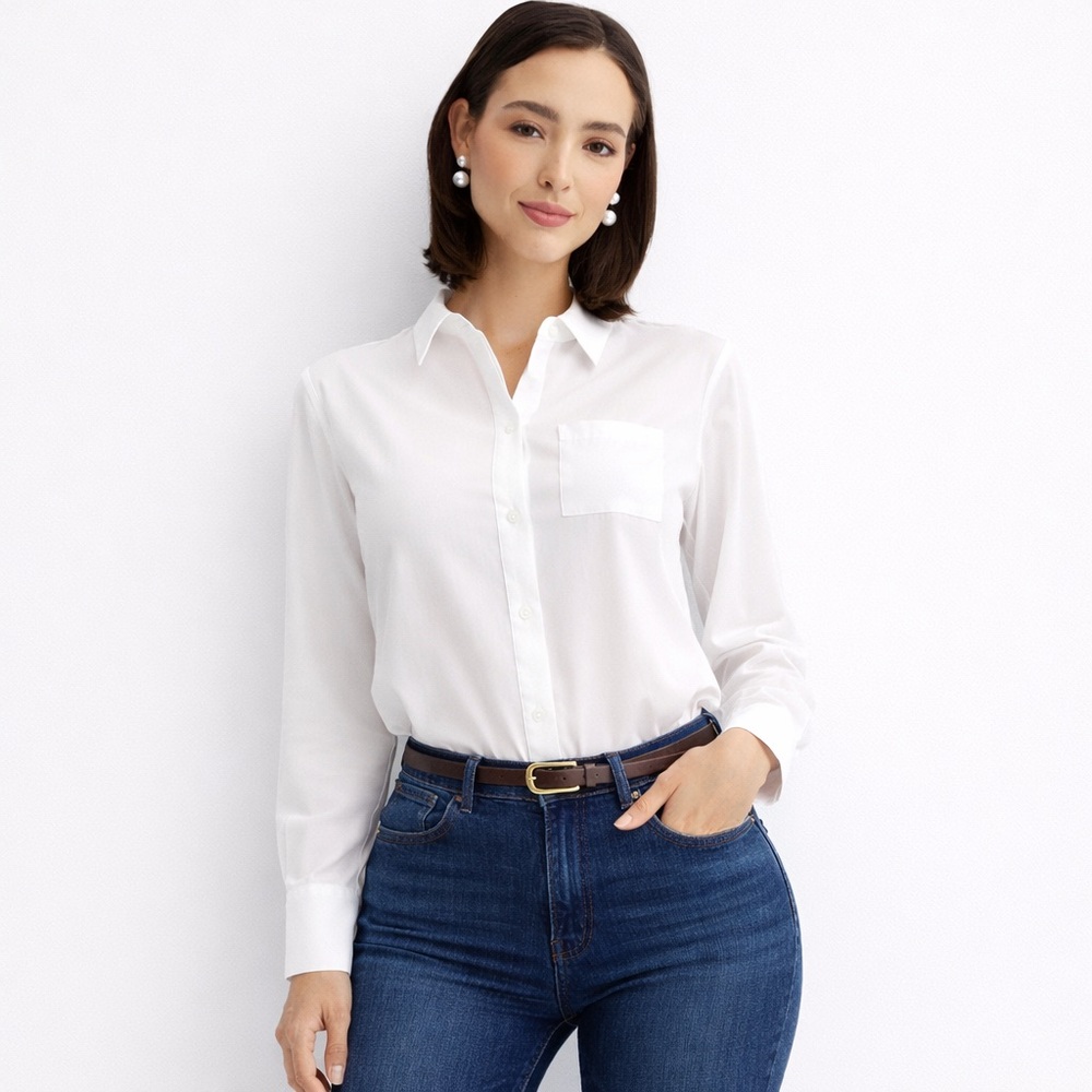 Nine West Classic White Button Down Shirt
